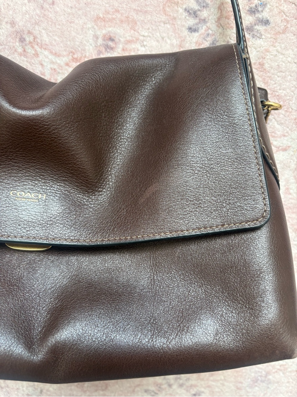 Coach Chocolate Brown Leather Shoulder Bag - Picture 4 of 12